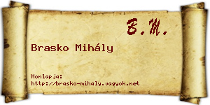 Brasko Mihály névjegykártya